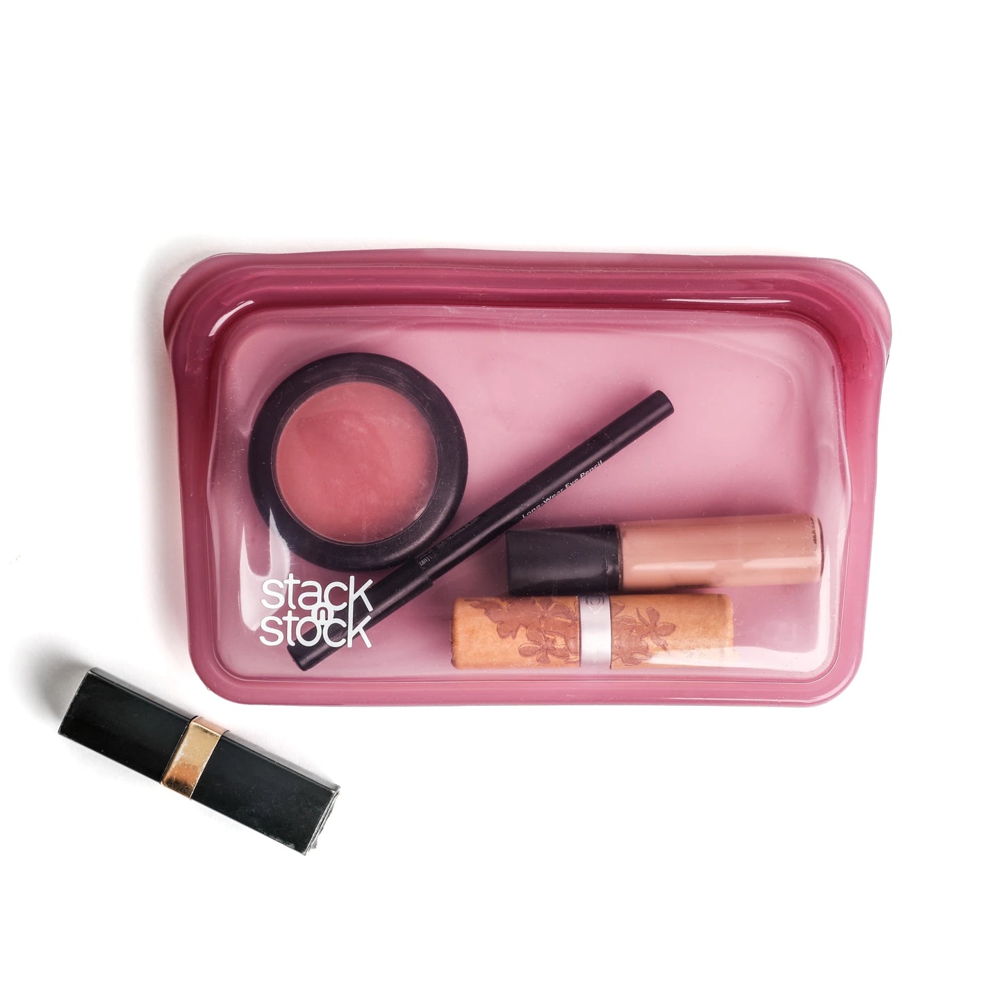 Bolsa de silicona reutilizable 400 ml color guinda de Stack'n Stock, ideal para alimentos