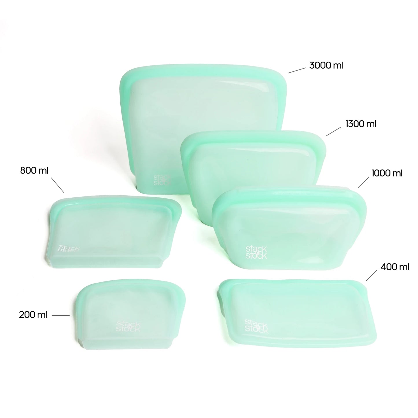 Pack 6 bolsas verde agua